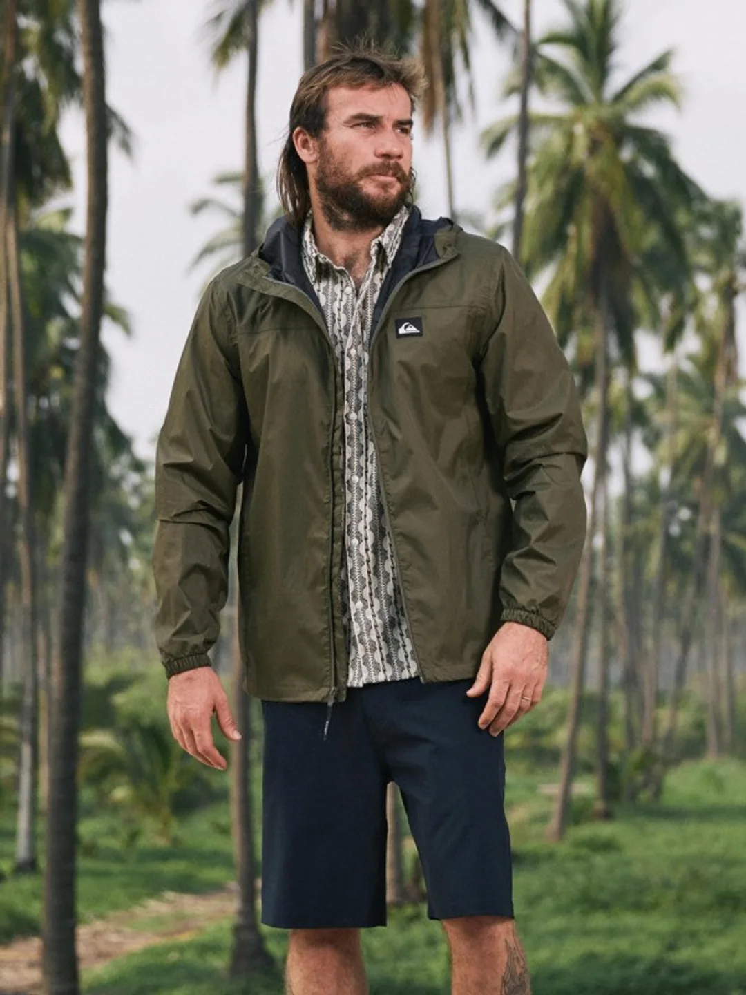 Overcast 3K Tape - Veste imperméable à capuche pour Homme Marron