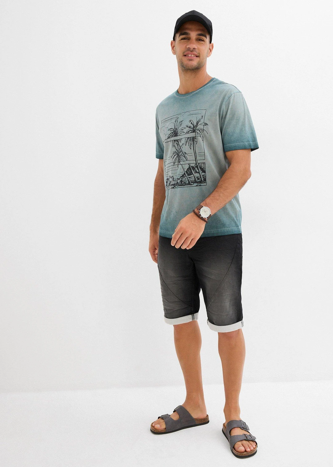 T-shirt aspect délavé en coton