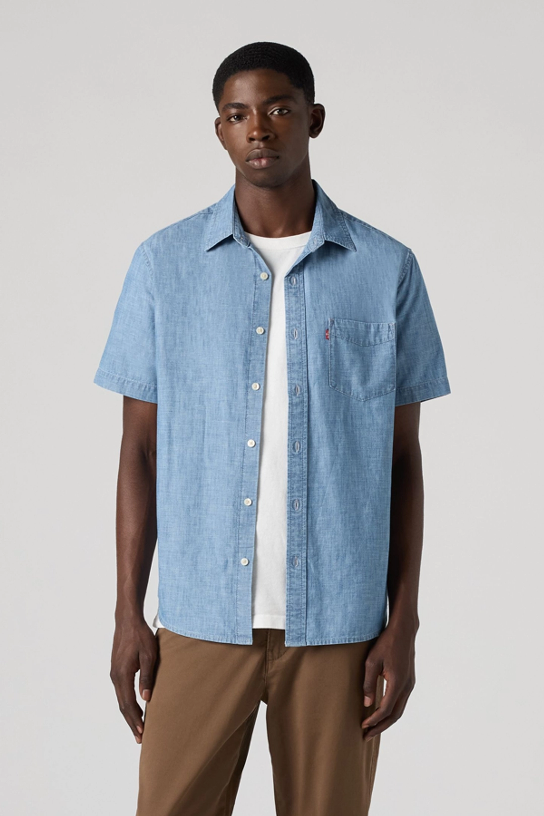 Levi's Short Sleeve Sunset One Pocket Standard Fit Shirt - Homme - Bleu / Sebastian Chambray Light - 2XL - 2