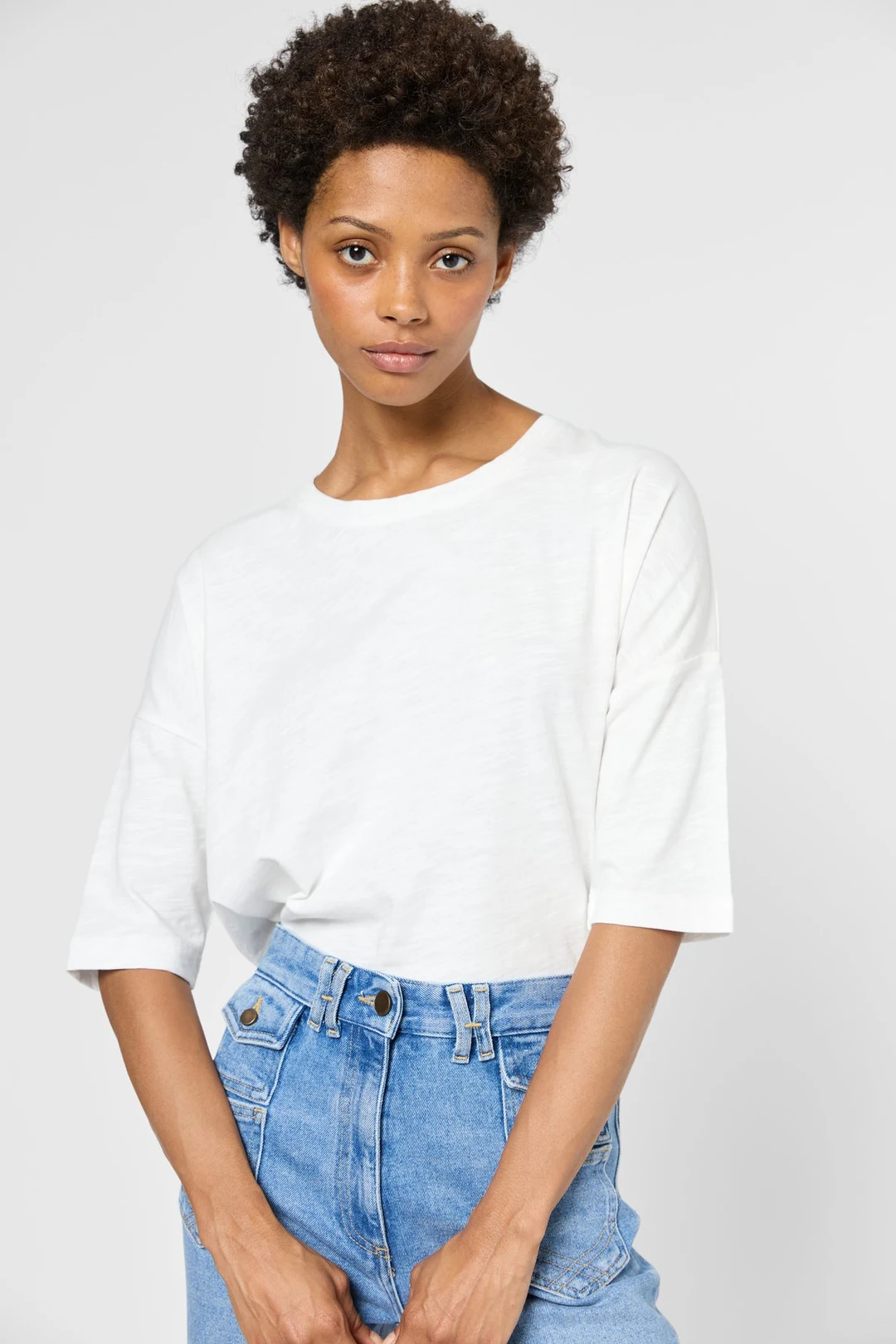 T-shirt oversize en coton - GERVOISE - Blanc