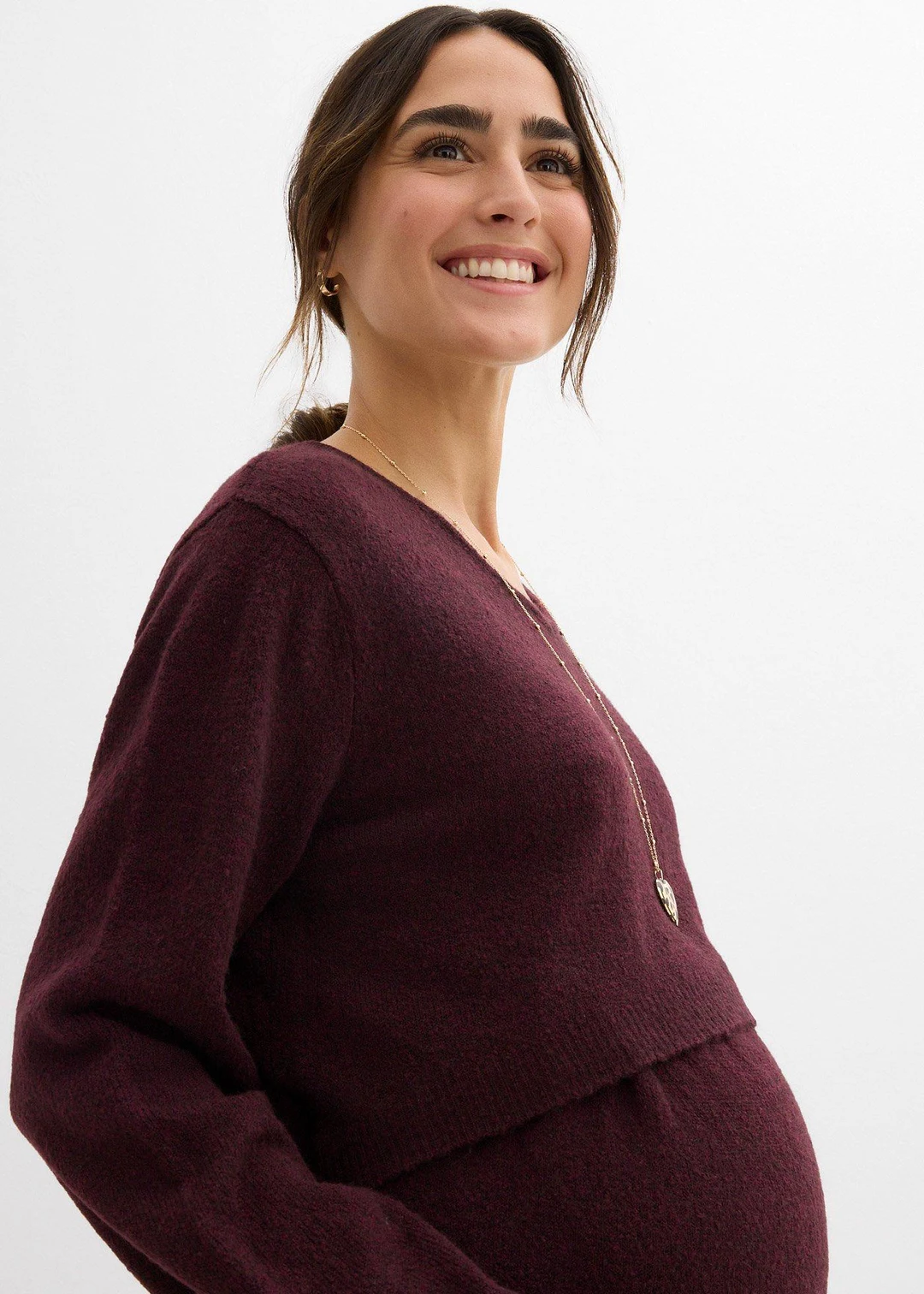 Ensemble 2 pièces en maille de grossesse avec un pull et une jupe - 3