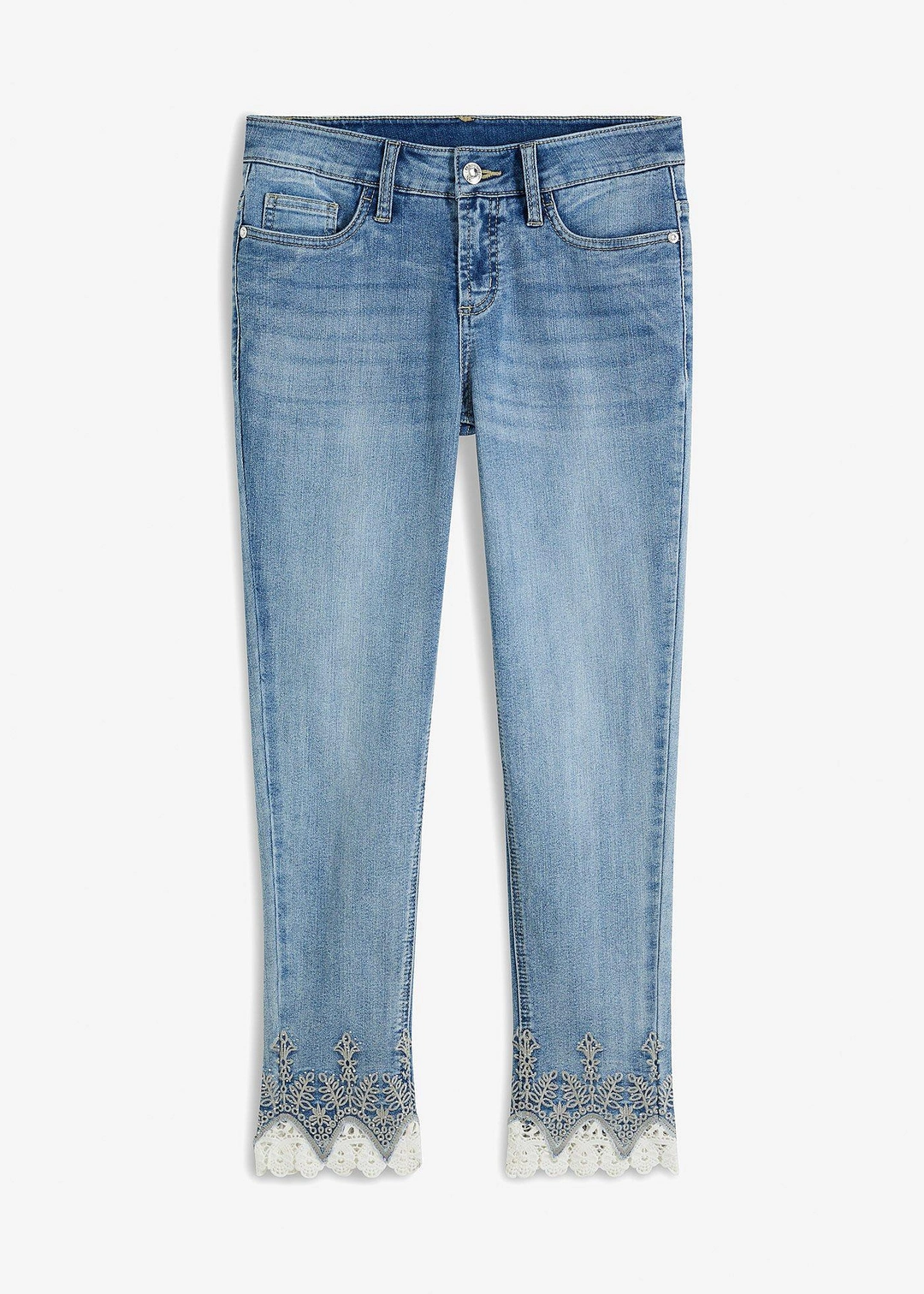 Jean skinny à dentelle, cropped