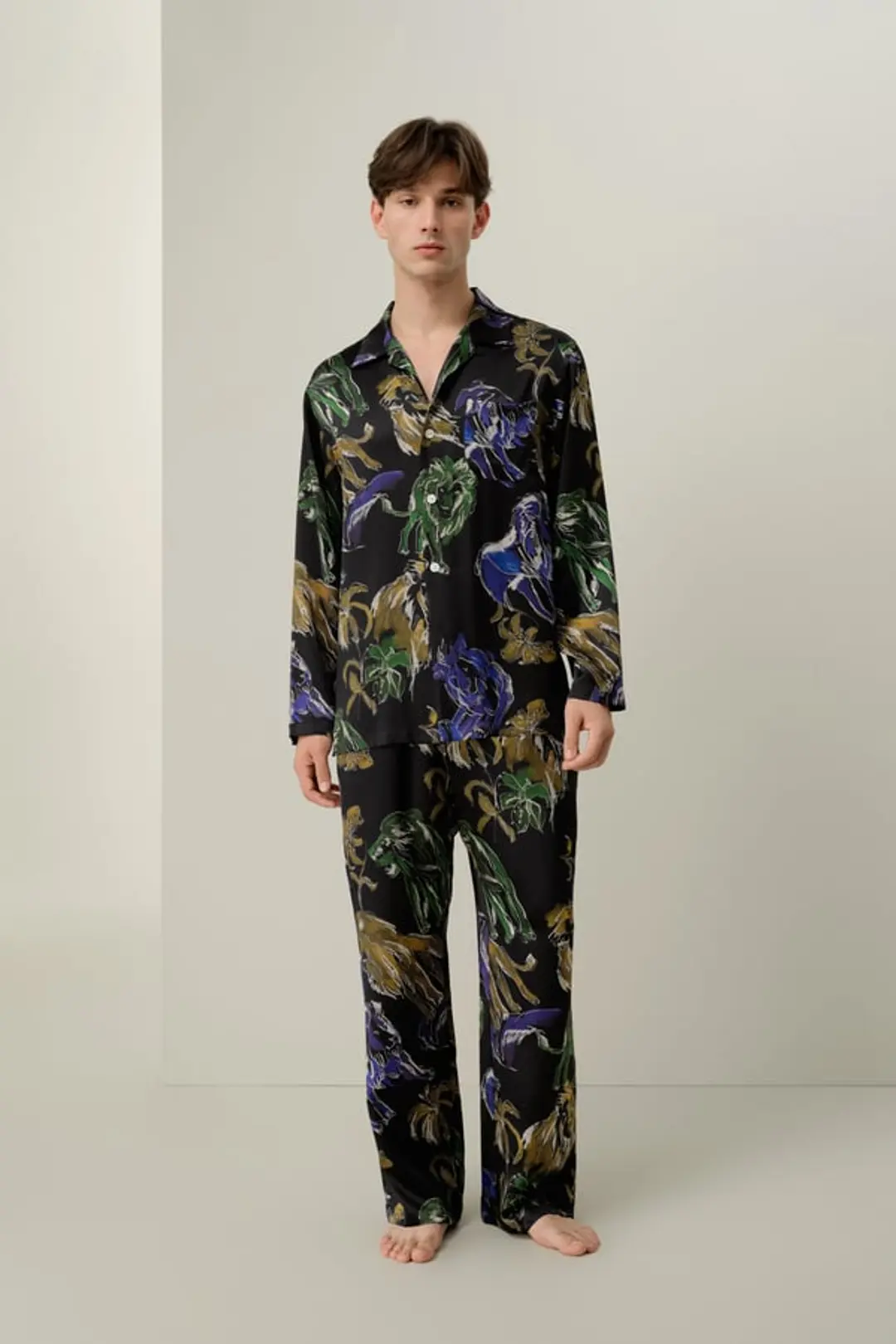 LILYSILK Ensemble Pyjama En Soie Lion Homme Soie Charmeuse Lion Xl