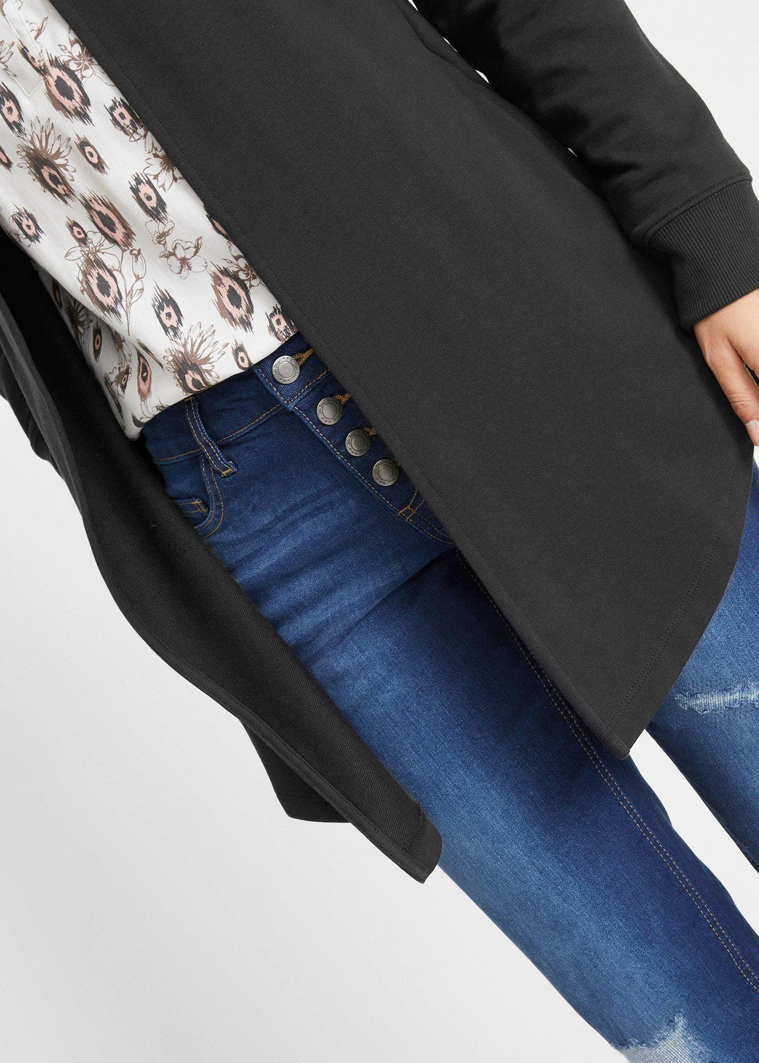Gilet long et ouvert en sweat