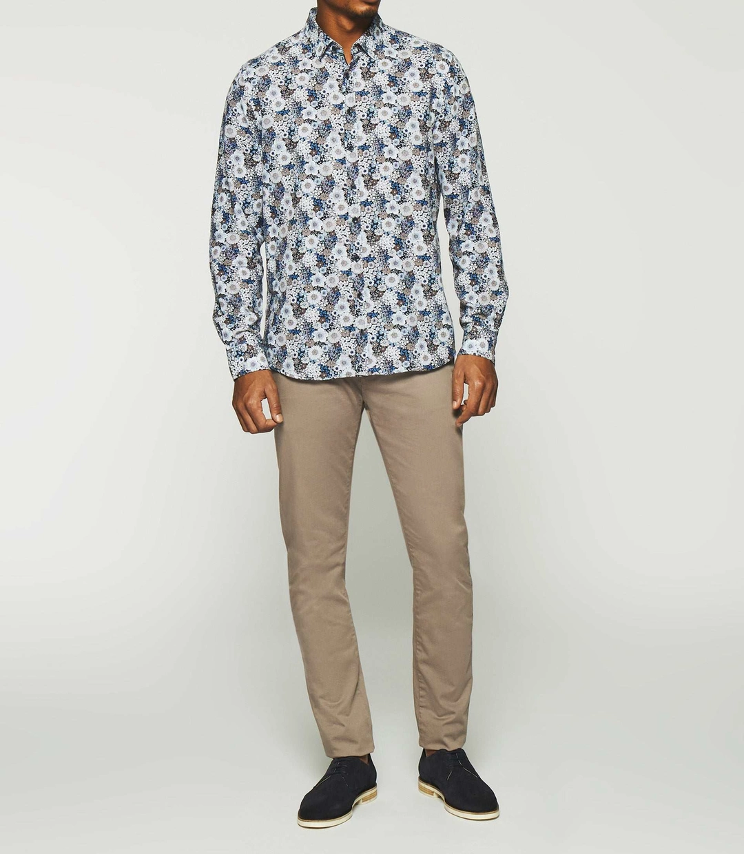 IZAC - Chemise à imprimé fleurs marine KHALYS