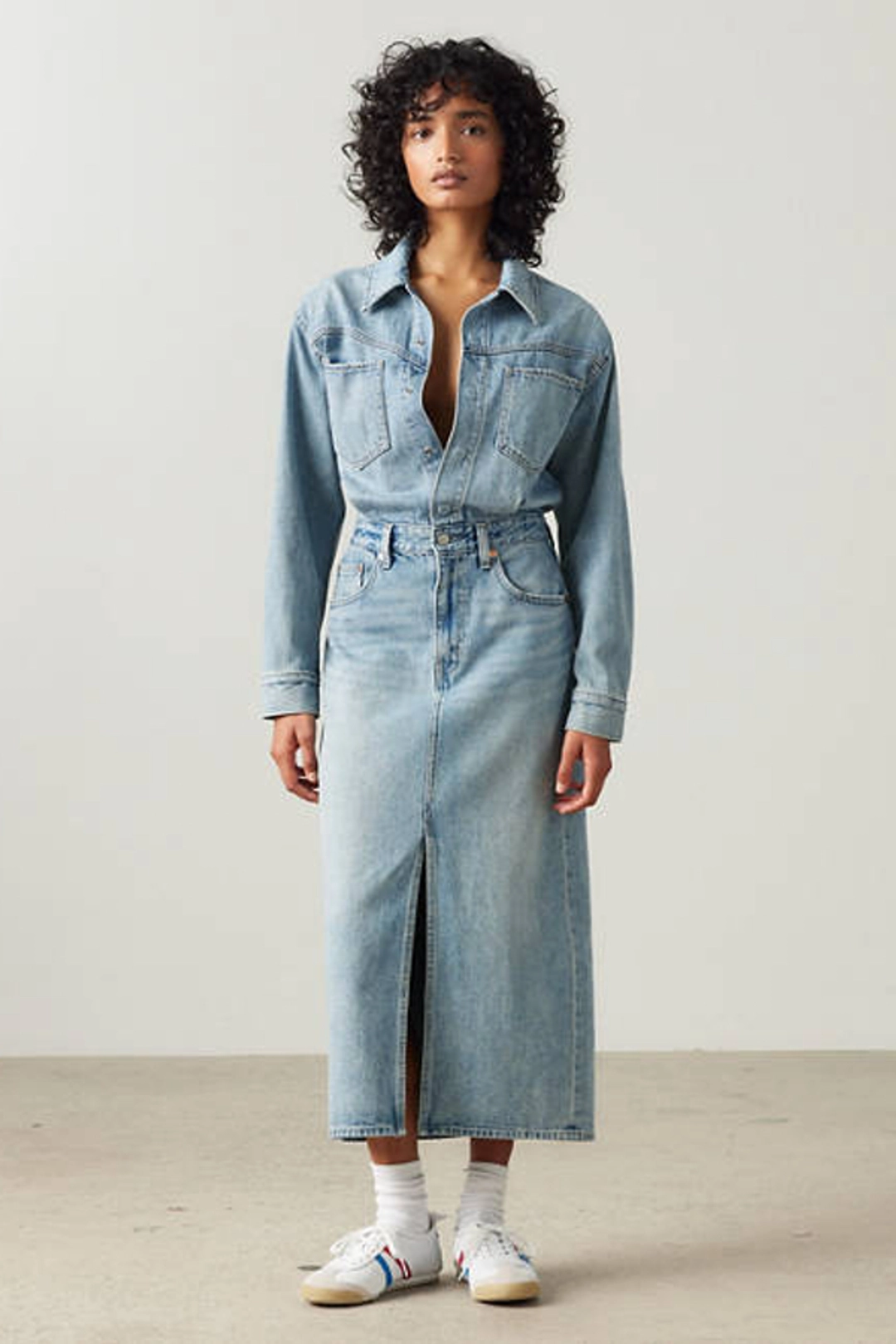 Levi's Robe Chemise Mi Longue Denim - Femme - Bleu / Feeling This - 34 - 2