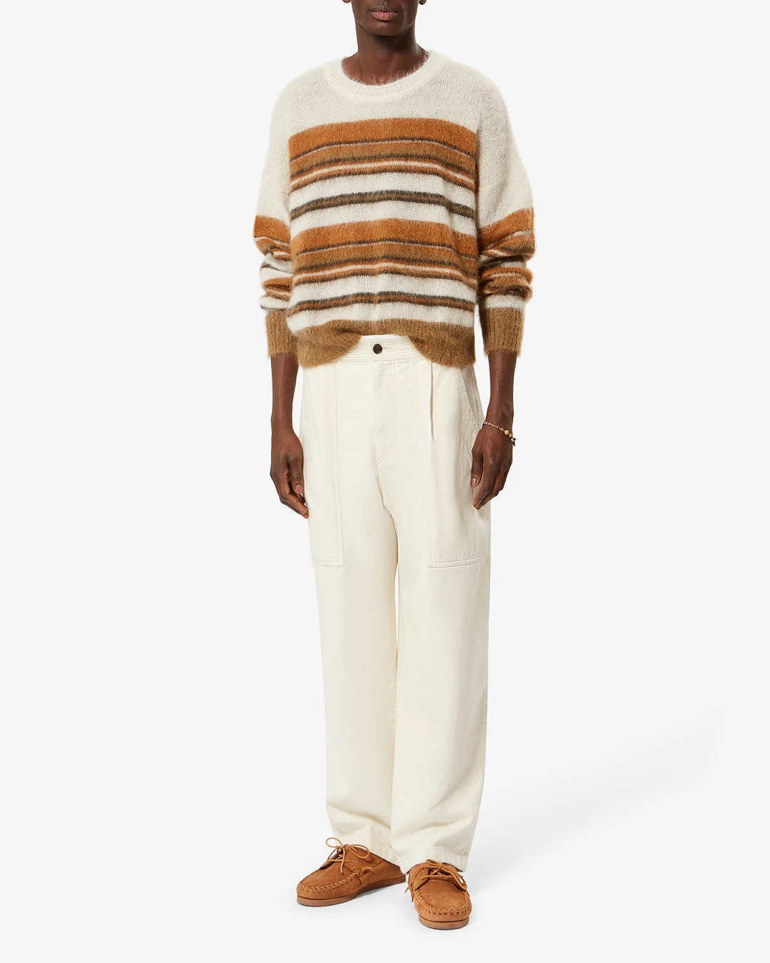 Pull Drussellh - Homme - Ecru/camel - Taille XL - 4