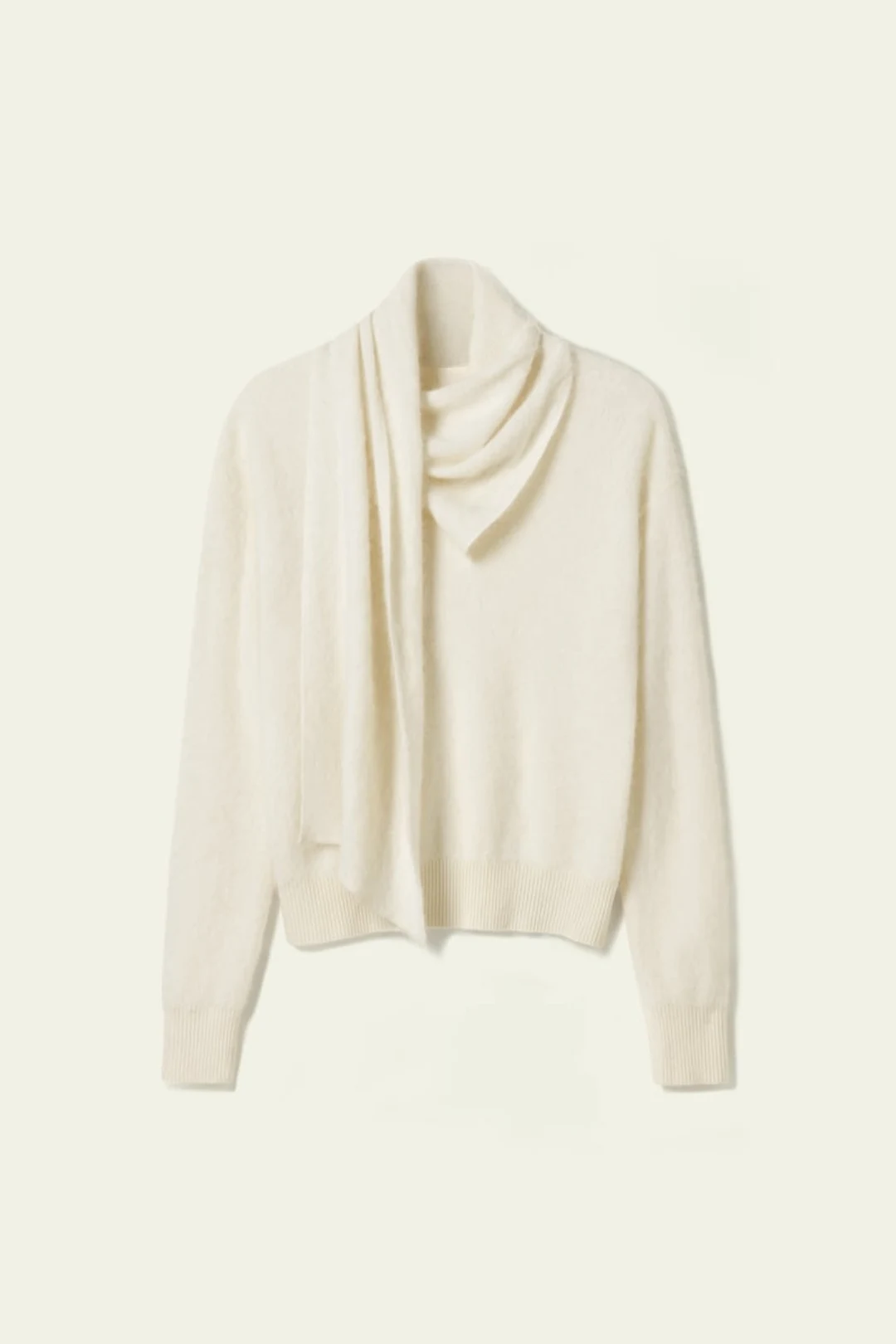 LILYSILK Femme Pull Hiver 100% Cachemire Doux Col Écharpe Drapé Blanc XL