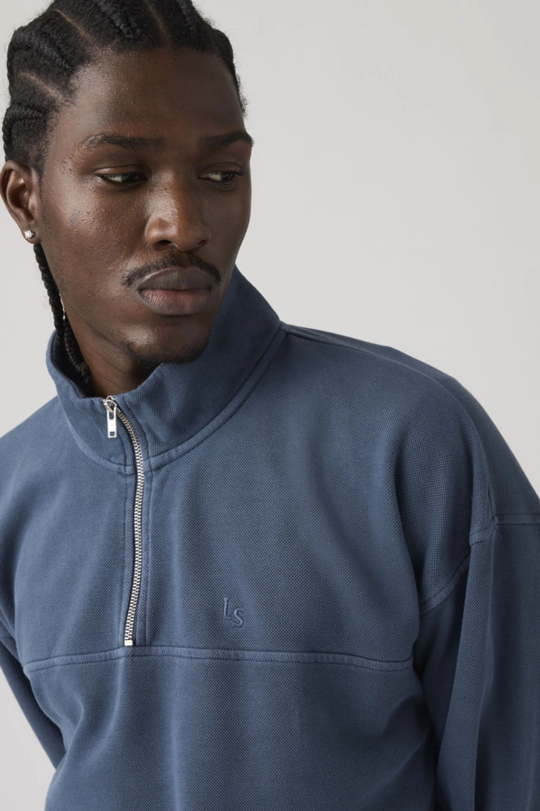 Levi's Sweat Shirt 1/4 Zip Marina - Homme - Noir / Garment Dye Blackened Pearl - XL - 2