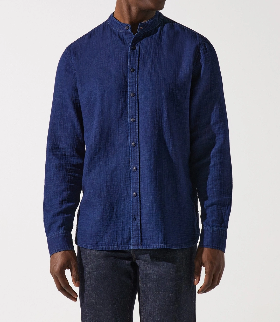IZAC - Chemise col mao bleu JEREMI