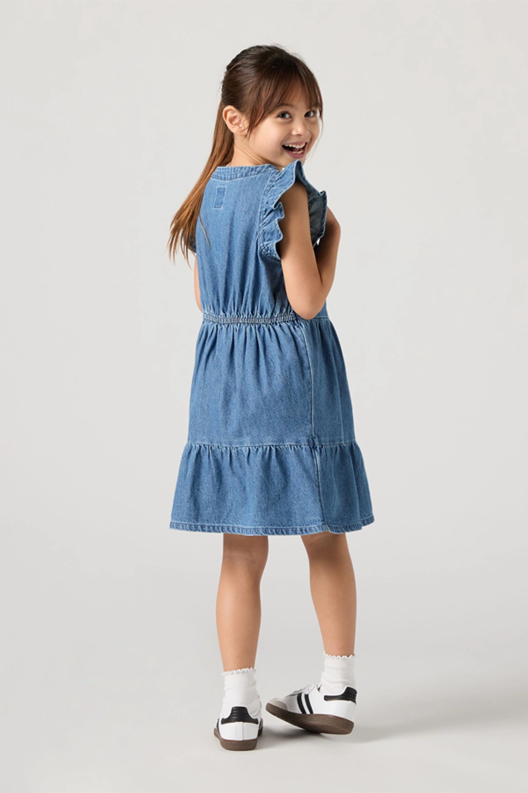 Levi's Kids Flutter Sleeve Dress - Femme - Bleu / Dance Around - 8A - 2