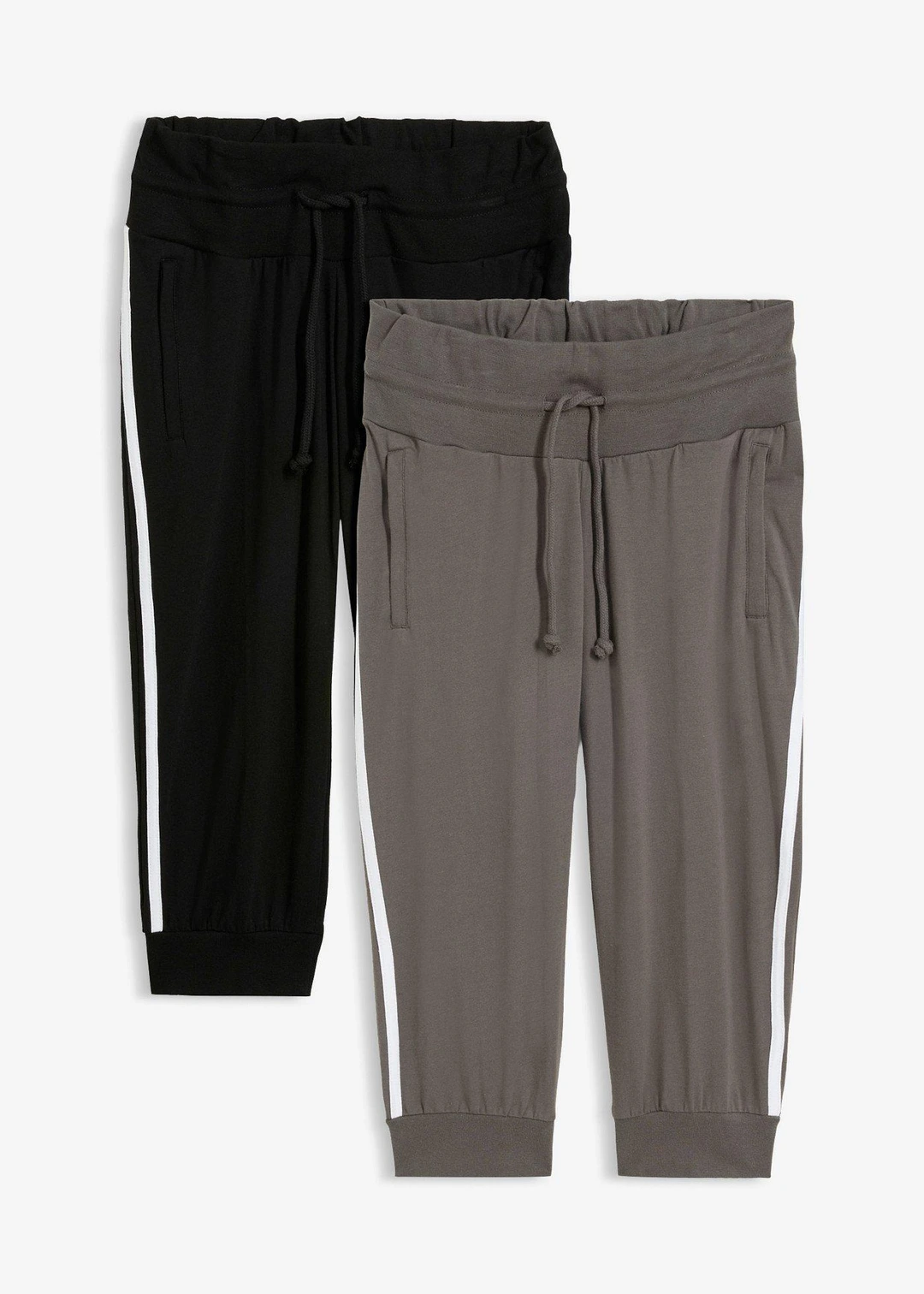 Lot de 2 pantalons de jogging en coton, longueur 3/4