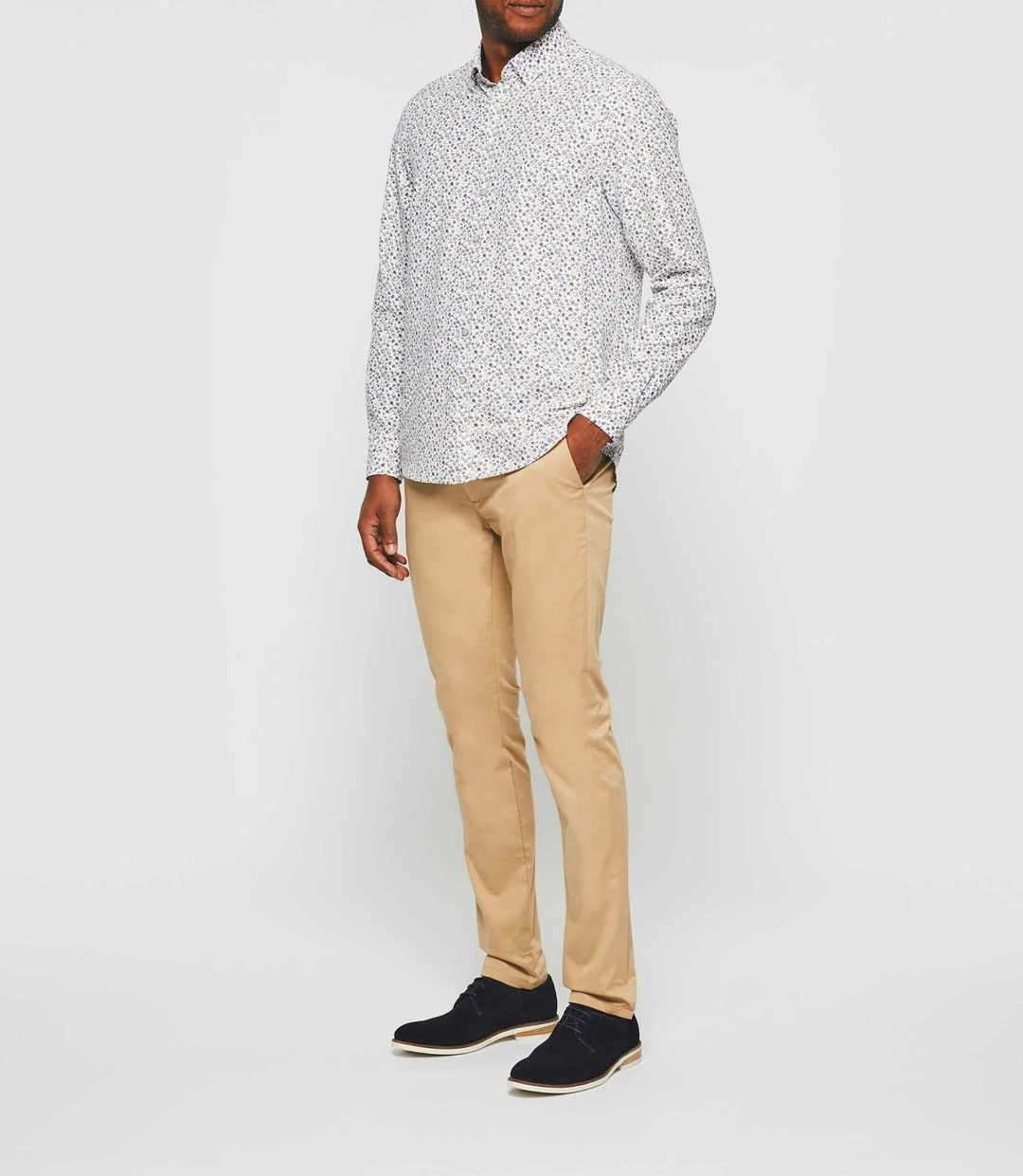 IZAC - Chemise casual blanche à imprimé camel ''Karly''