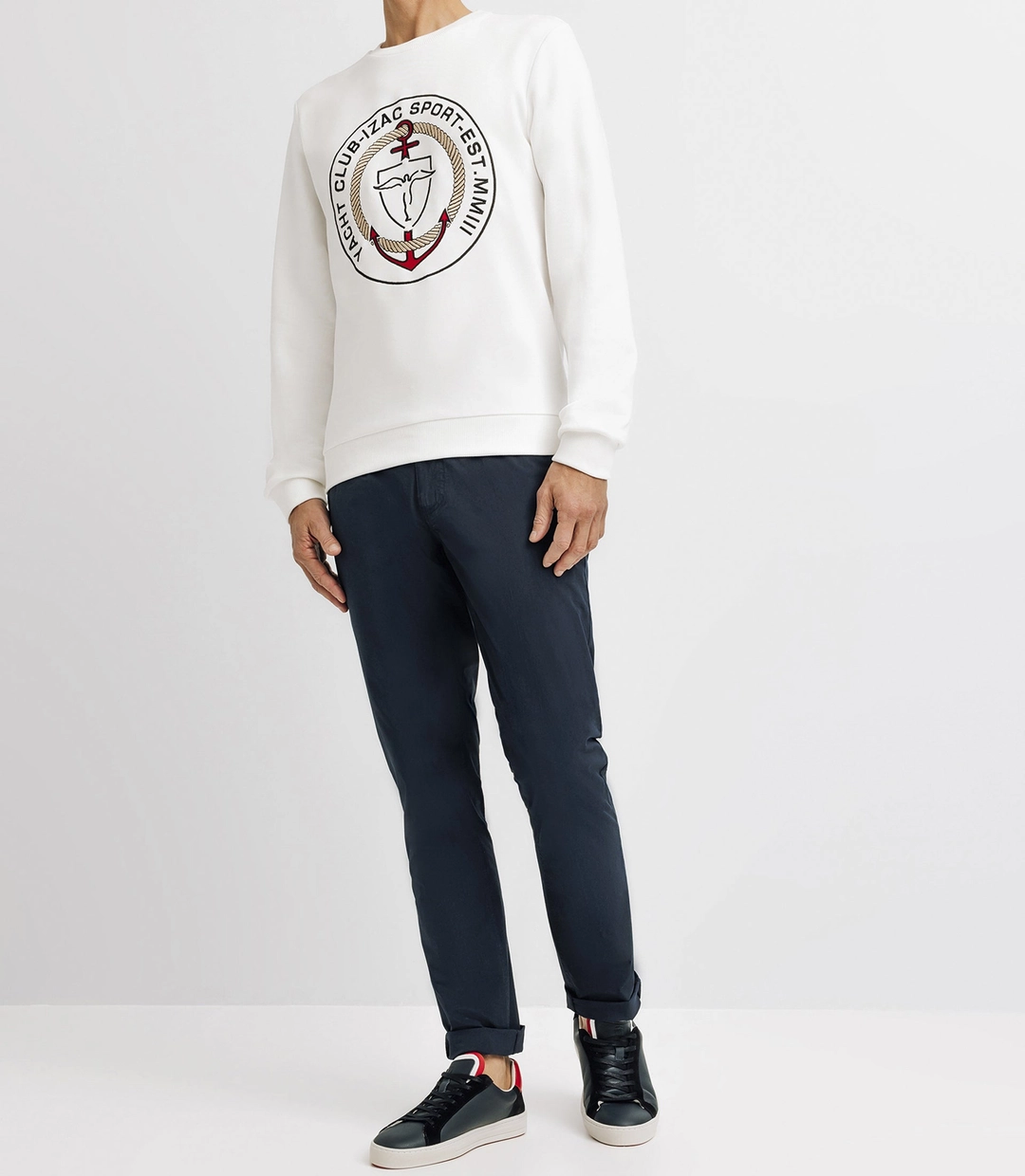 IZAC - Pull sweat avec patch écru