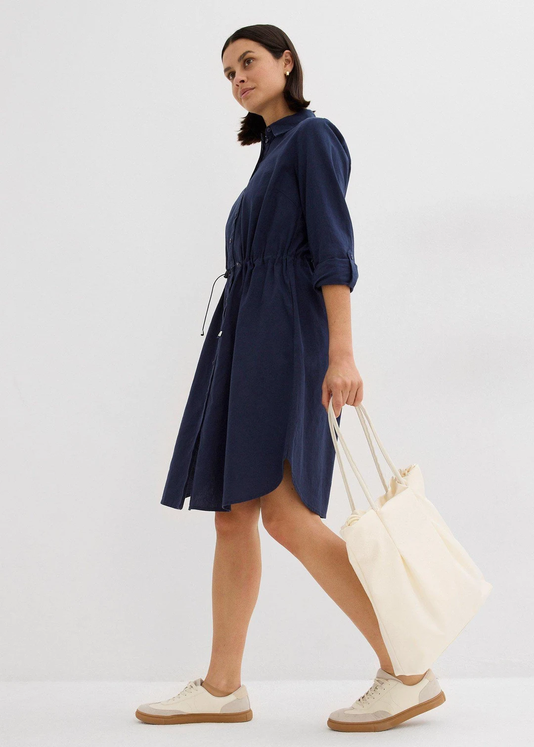 Robe-chemise en lin et coton - 2