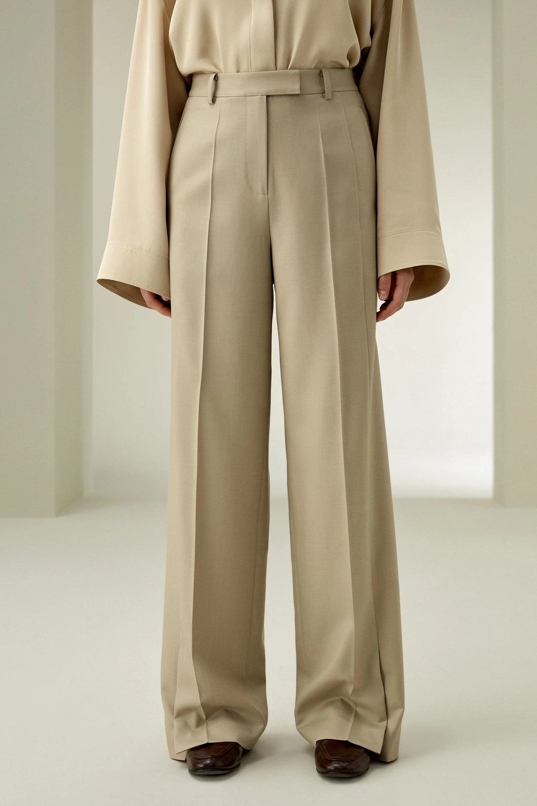 LILYSILK Pantalon Droit En Laine Et Soie Mélangée À Jambe Droite Soie Et Laine Les Essentiels De La Garde-Robe Noir 36