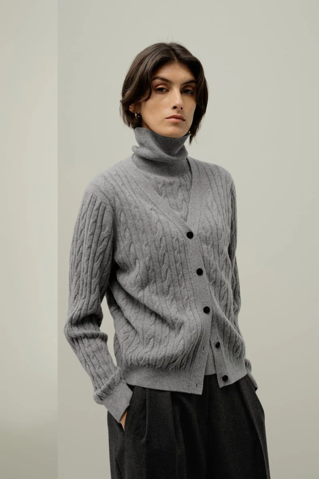 LILYSILK Cardigan Femme en Bébé Cachemire Torsadé, Gilet Doux et Chaud, Coupe Régulière XL