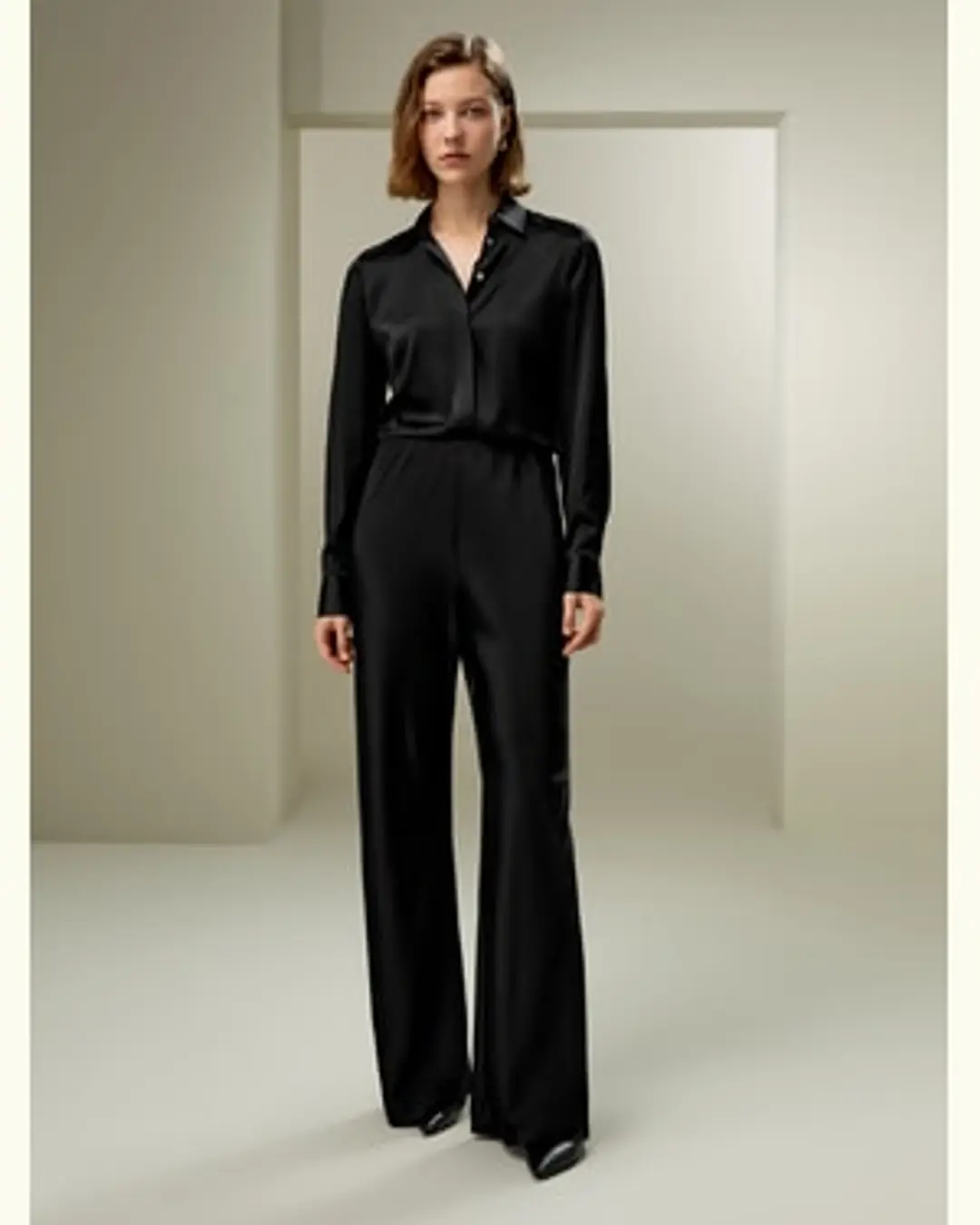 LILYSILK Pantalon En Soie Naturelle Femme Coupe En Biais Intégral Soie De Mûrier Coupe Régulière Facile À Assortir Bleu Minuit Petite 36