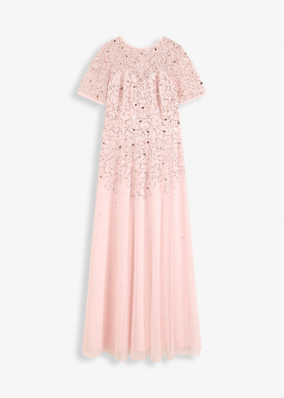 Robe longue en tulle avec sequins brodés
