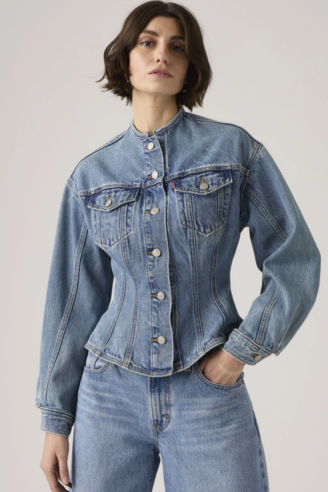 Levi's Veste Trucker Sculpted - Femme - Bleu / Wonderlust No Tack - XS