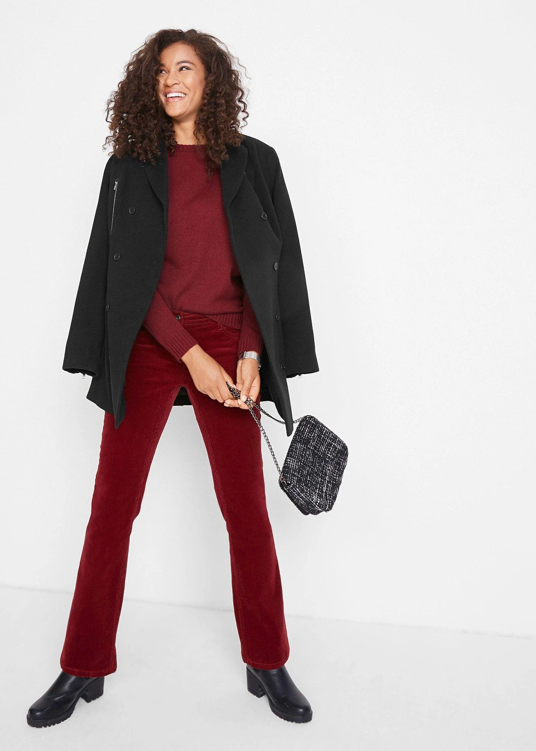 Pantalon bootcut en velours côtelé extensible - 2
