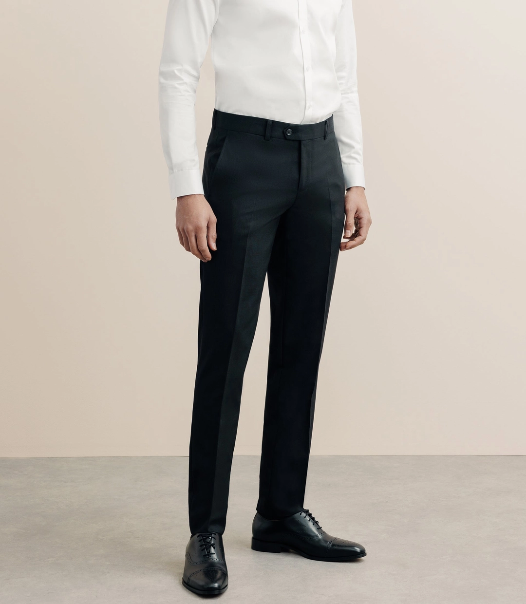 IZAC - Pantalon ville en laine noir