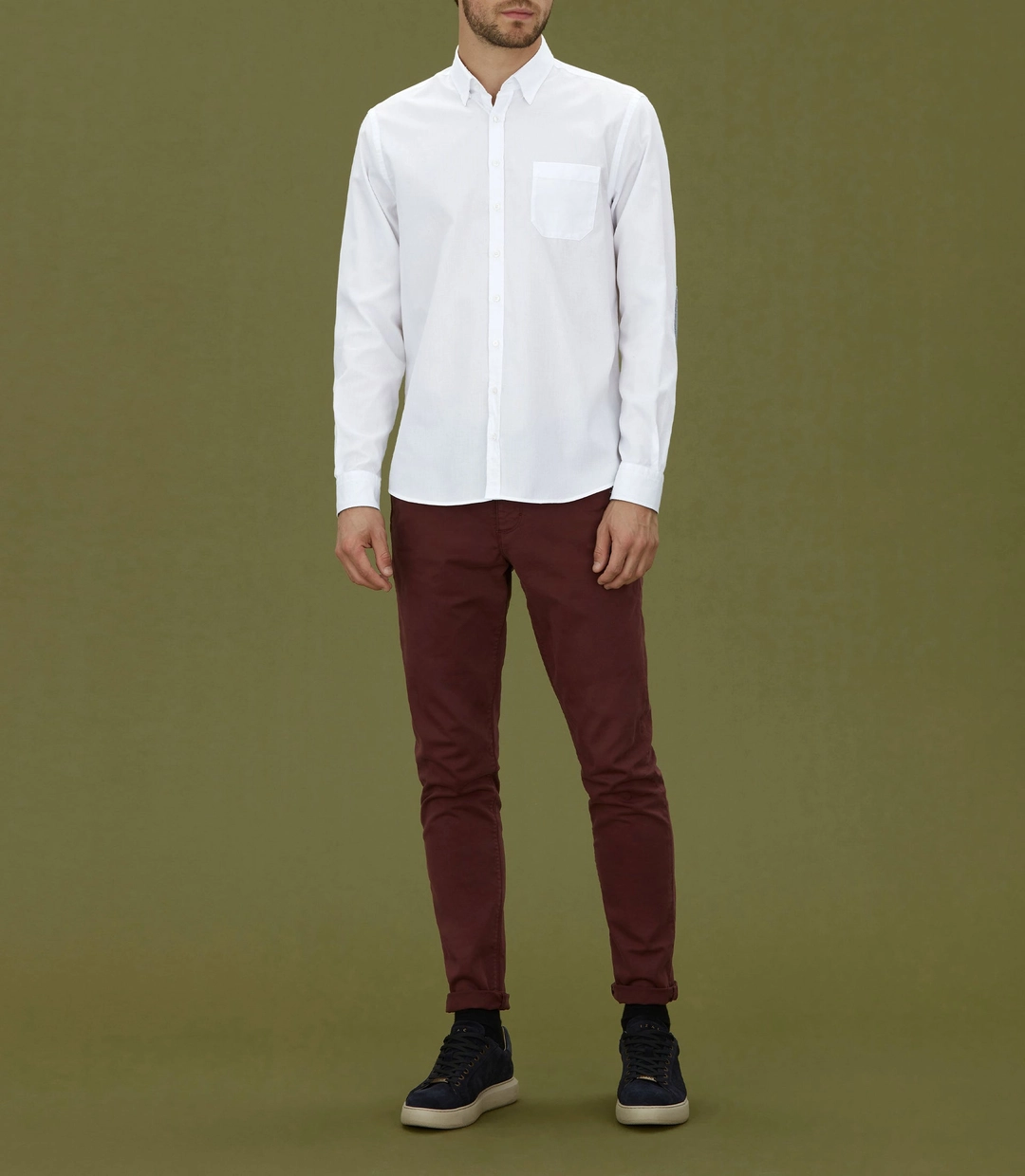 IZAC - Chemise casual en coton blanc ''Minas''