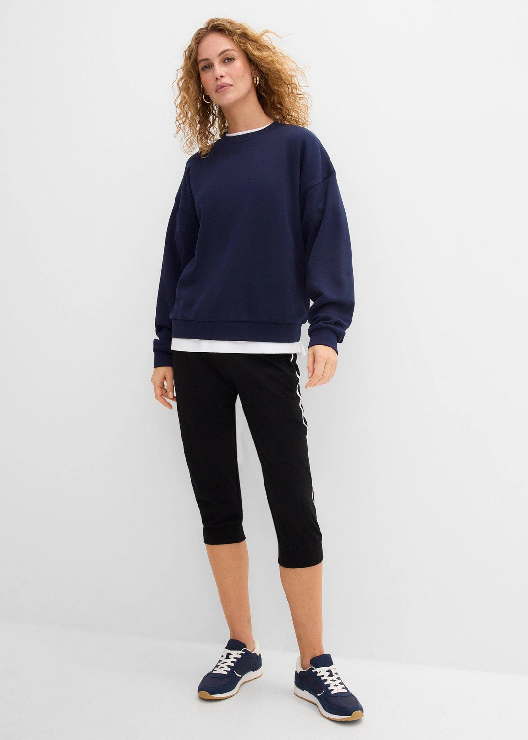 Lot de 2 pantalons de jogging en coton, longueur 3/4