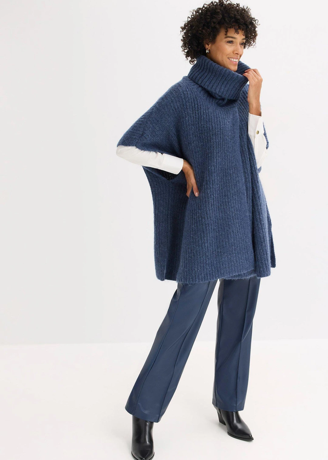 Pull poncho en laine mélangée - 2
