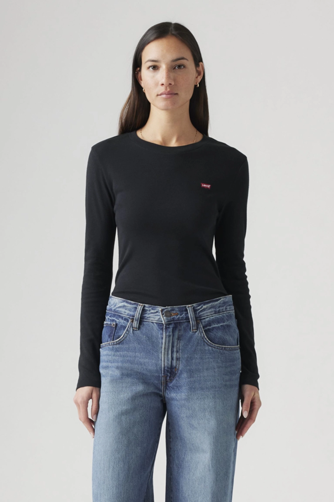 Levi's T Shirt Manche Longue Housemark Essential - Femme - Blanc / White + - 2XS - 2