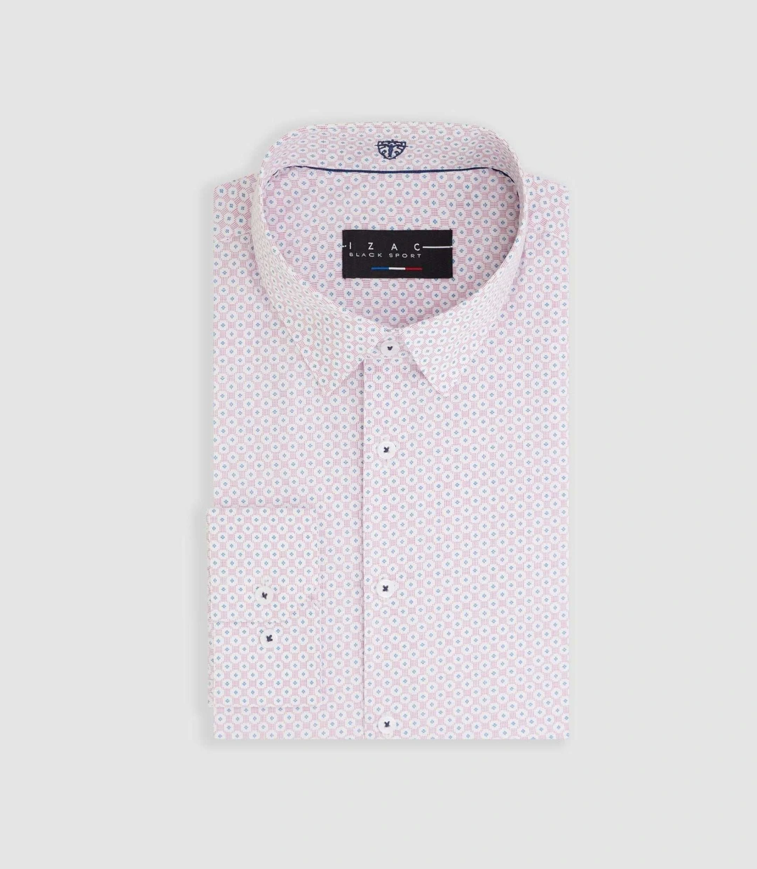 IZAC - Chemise imprimée micro motifs rouge ''Malo''