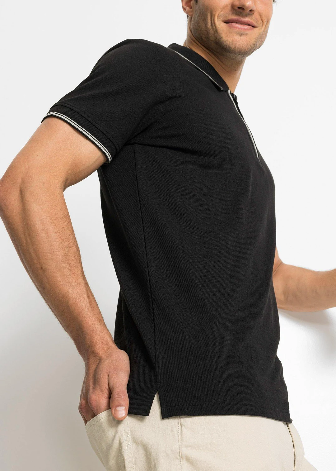 Polo zippé en maille piquée 100% coton - 3