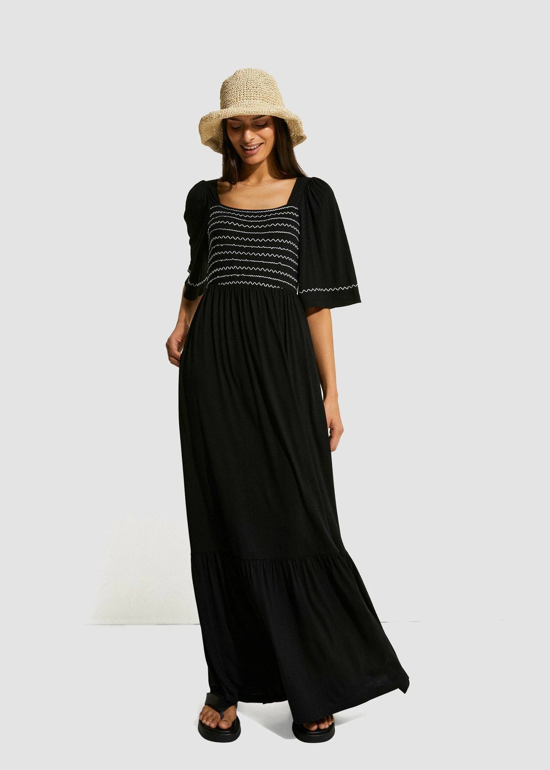 Robe longue et fluide en viscose extensible - 2