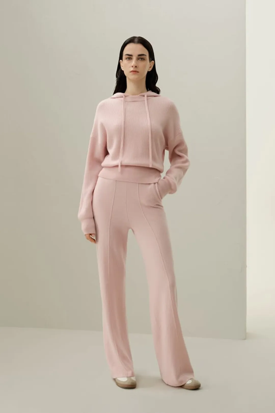 LILYSILK Pantalon En Cachemire Femme Beige Style À Enfiler Coupe Régulière 100% Cachemire Un Must Pour L'Automne Et L'Hiver M