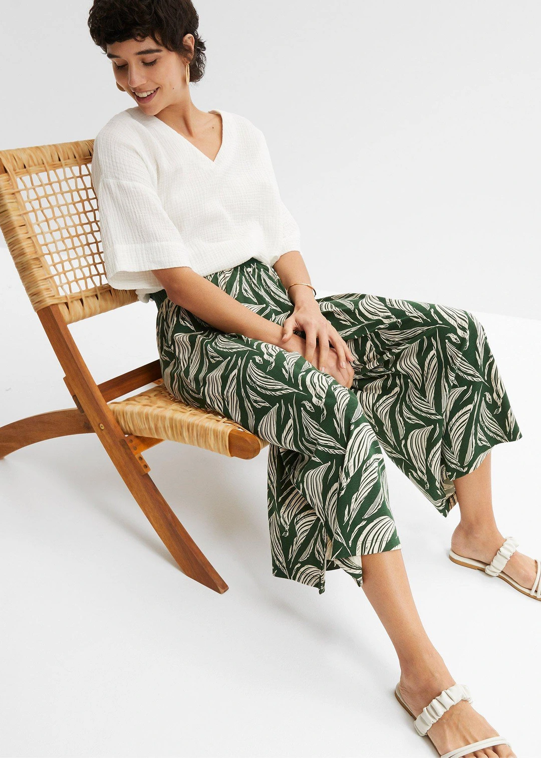 Pantalon large en jersey coton et viscose - 3