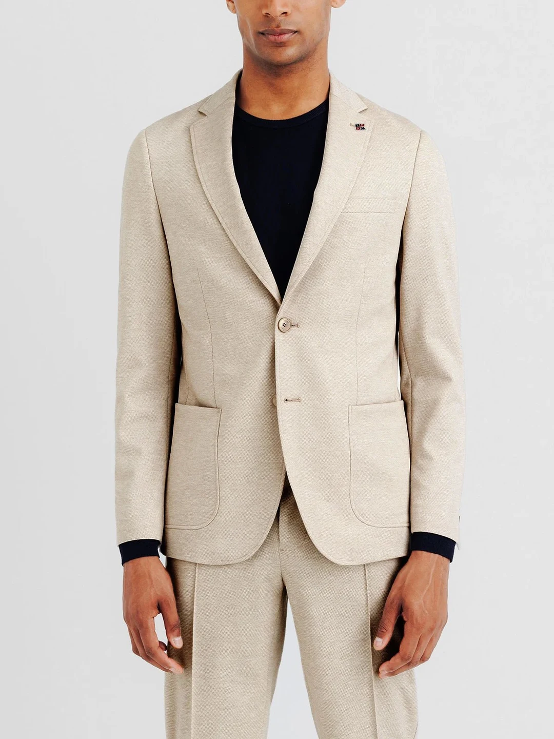 IZAC - Veste ville en maille beige