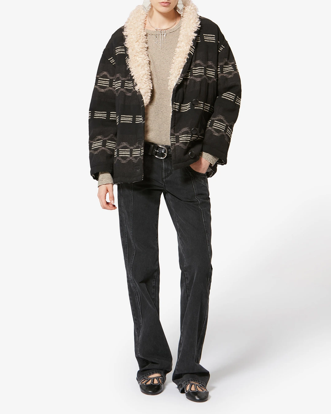 Manteau Qayla - Femme - Noir Délavé - Taille 44 - Marant Étoile - 4