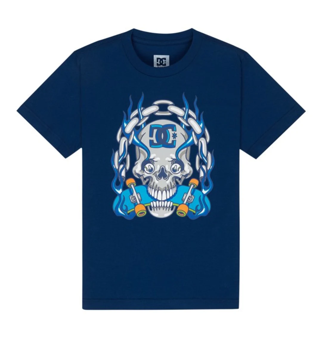 Burning Skull - T-Shirt à manches courtes pour Garçon 8-16 ans