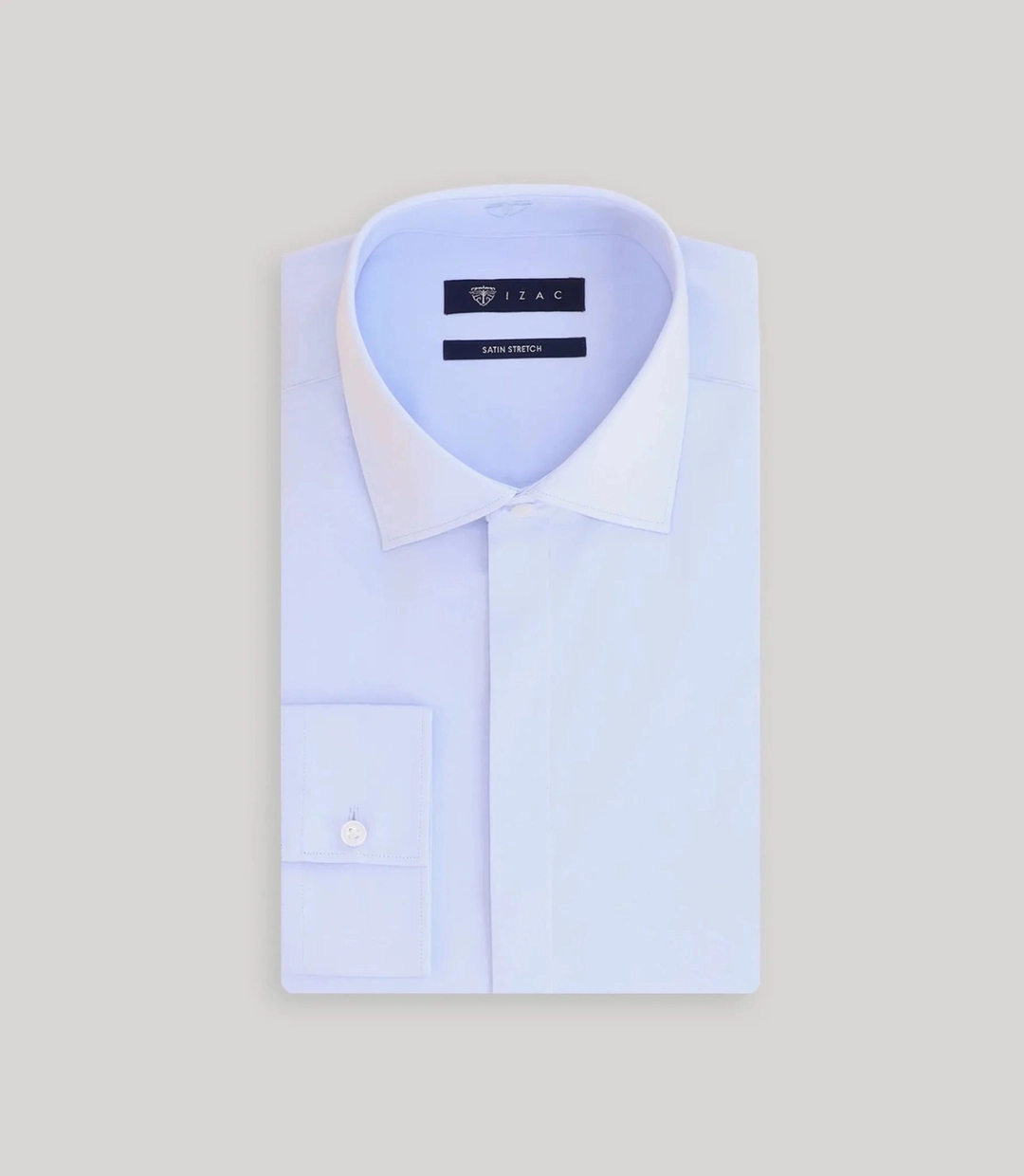 IZAC - Chemise ville satin de coton ciel