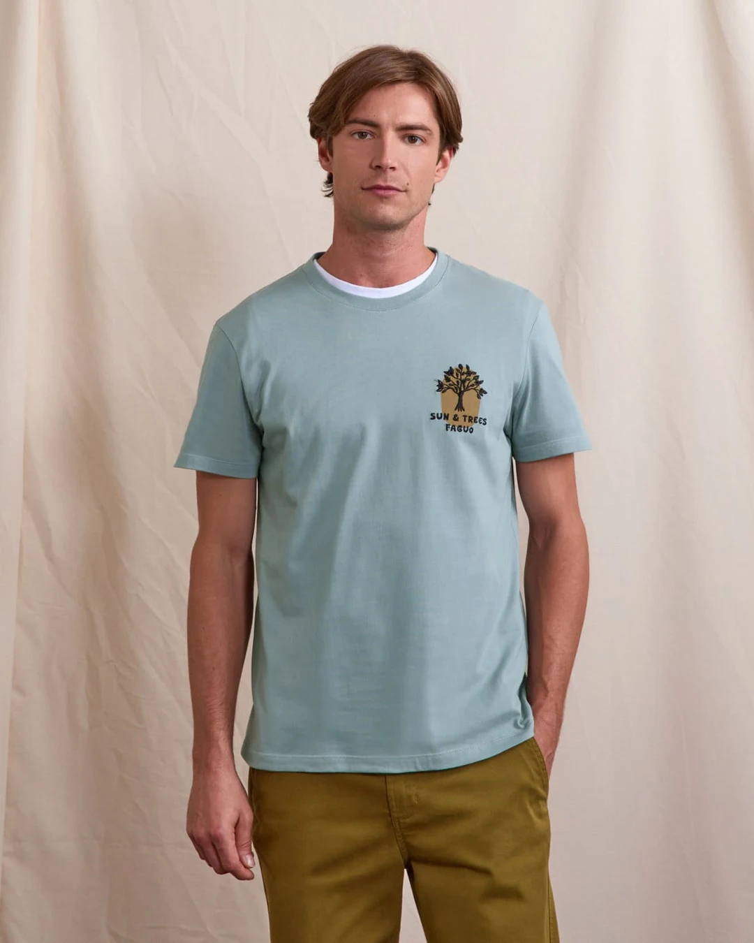 T-shirt écru sun and trees coton - ARCY