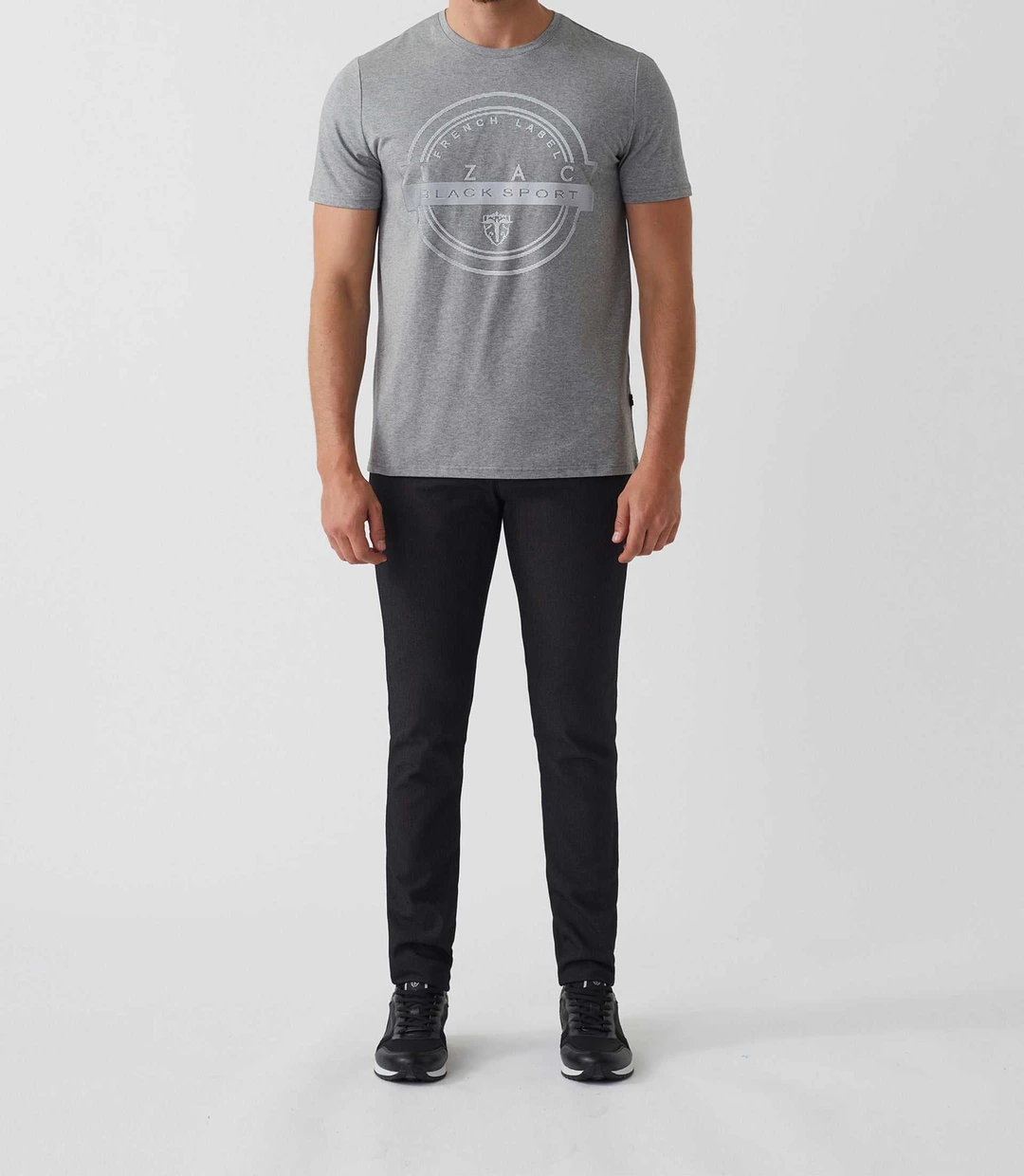 IZAC - T-shirt col rond avec logo gris chiné ''Hamilton''