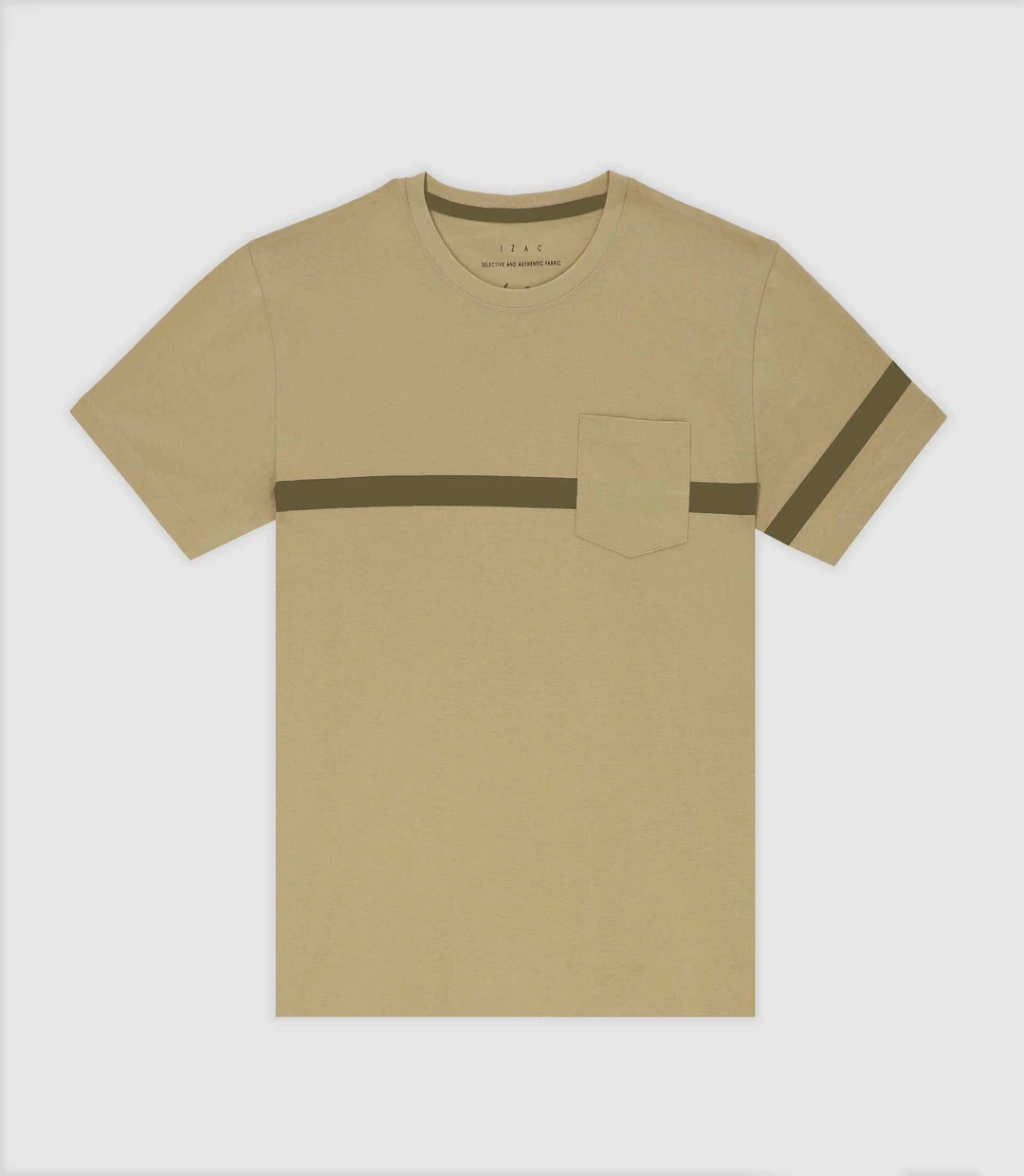 IZAC - T-shirt avec bande kaki