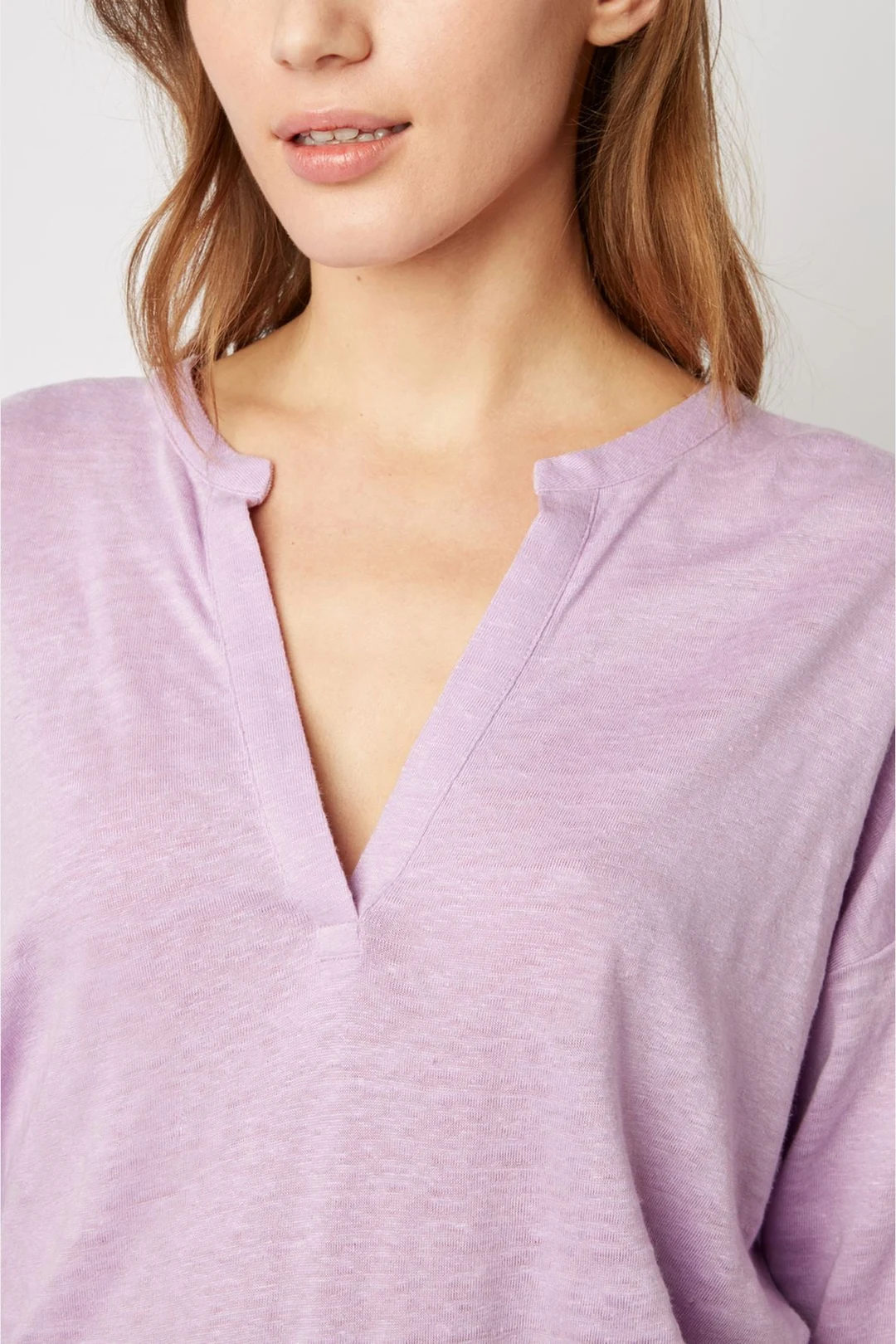 T-shirt col tunisien - MADDIE - Lilas