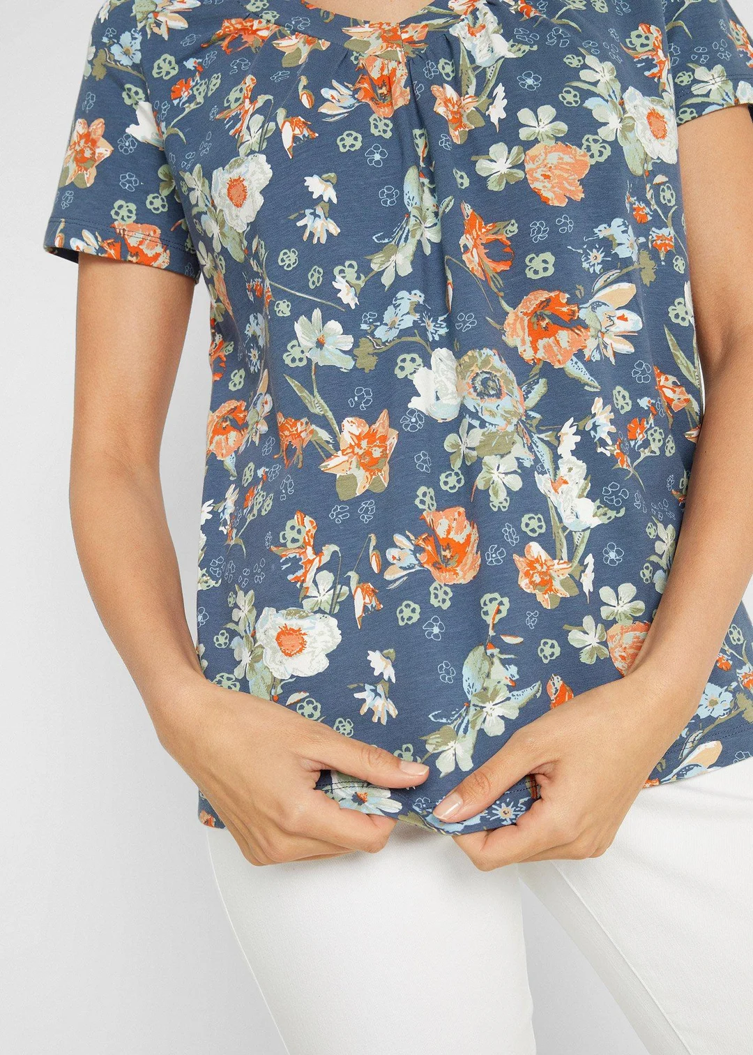 T-shirt en coton avec imprimé, manches courtes