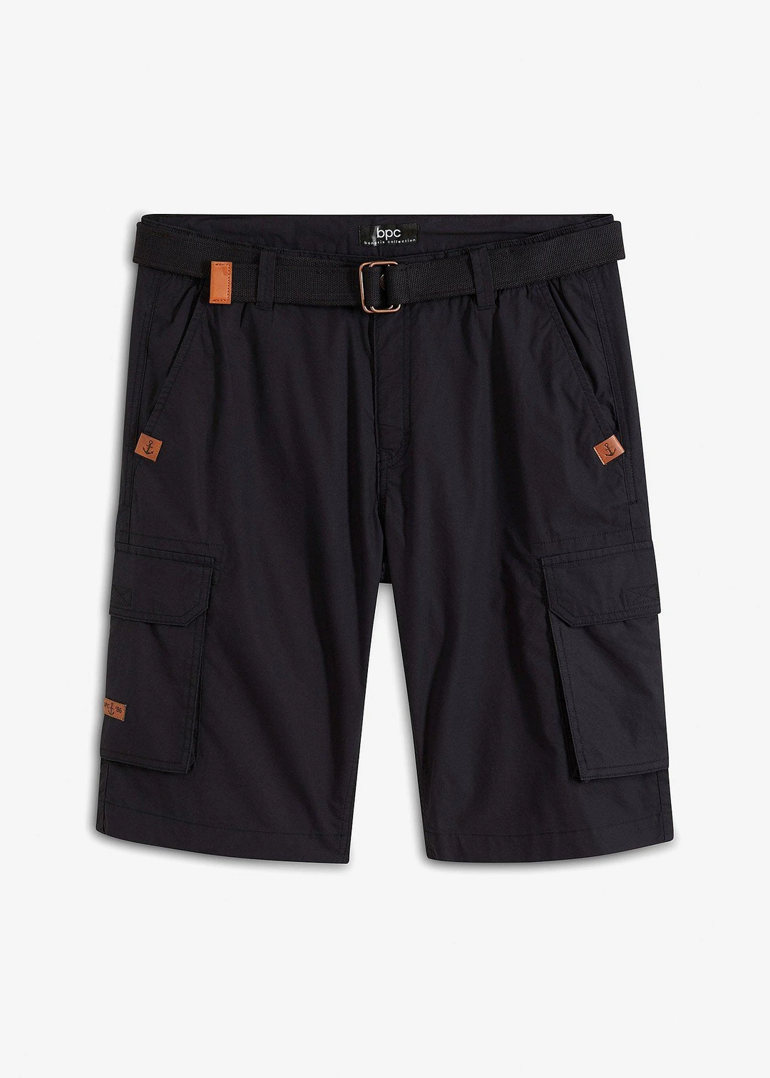 Bermuda cargo avec ceinture et taille élastiquée, regular