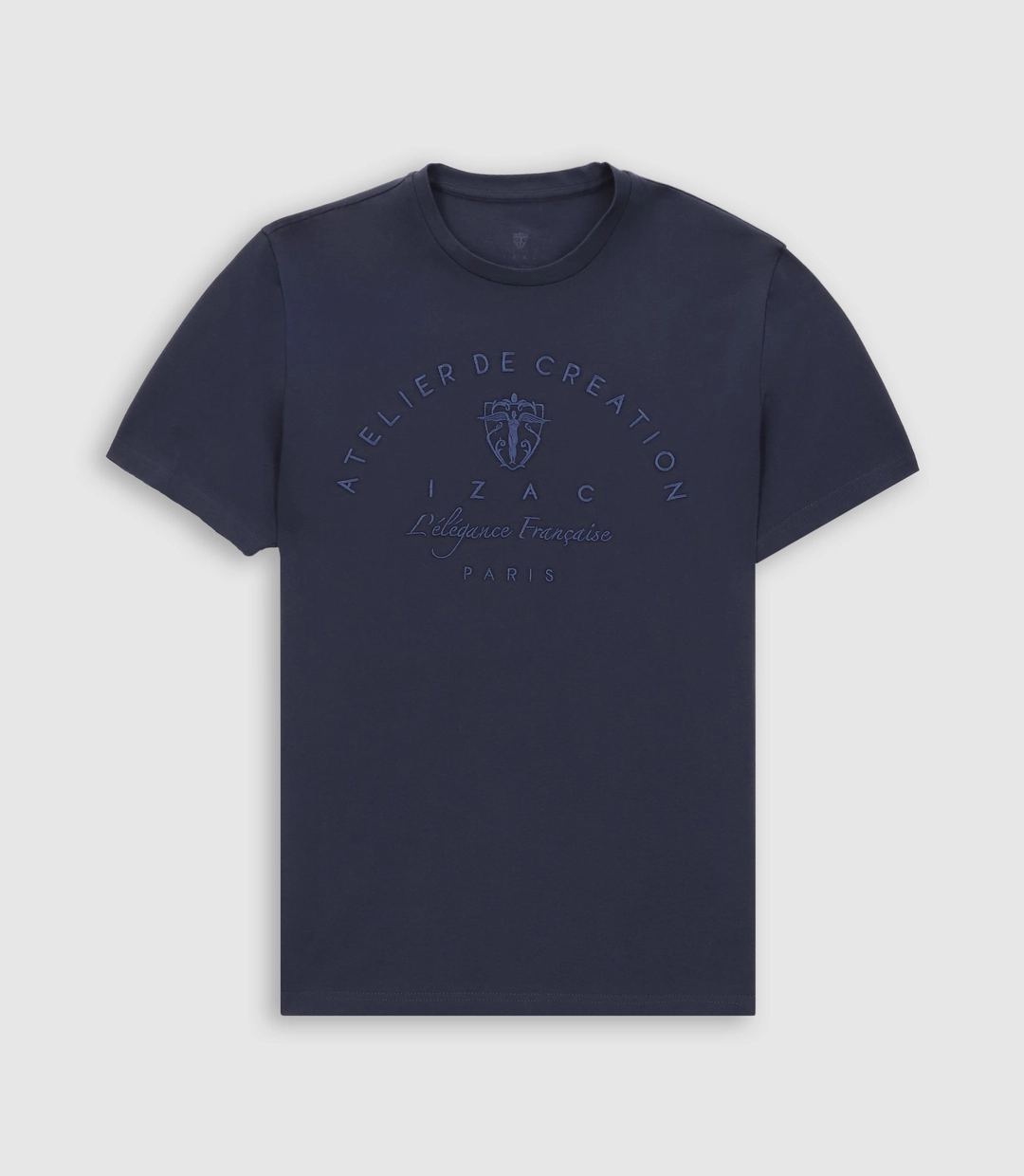 IZAC - T-shirt col rond brodé marine GUY