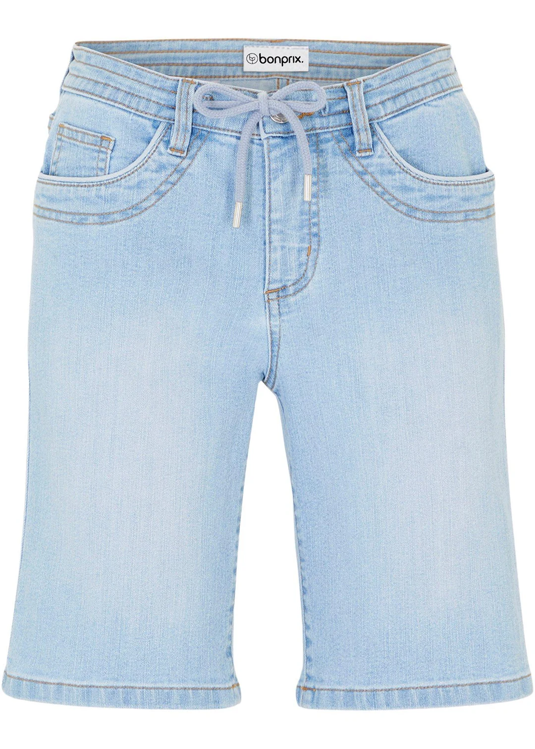 Bermuda slim en jean, taille mi-haute