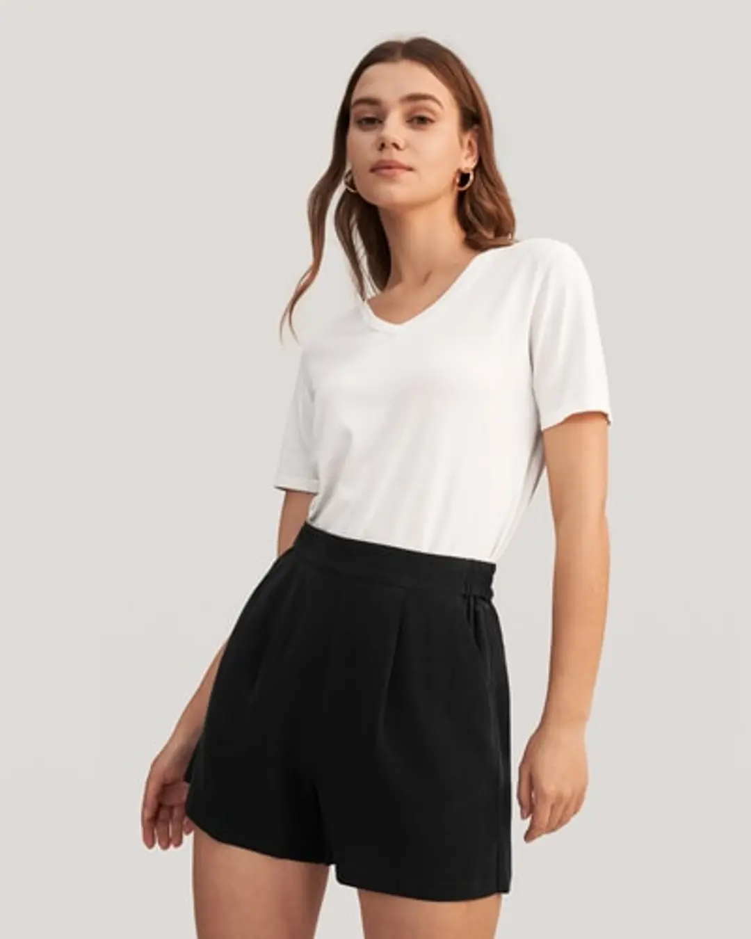 Short En Soie Basique Et Doux
