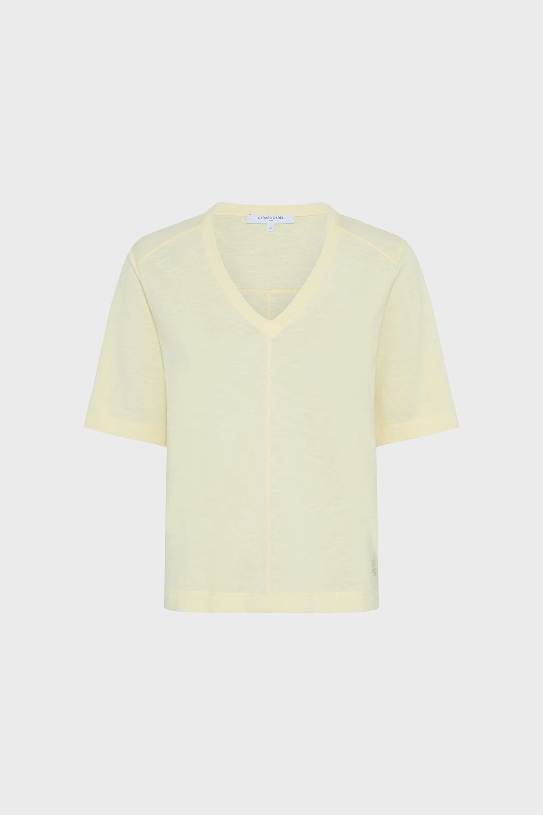 T-shirt V en coton - MARISA - Jaune