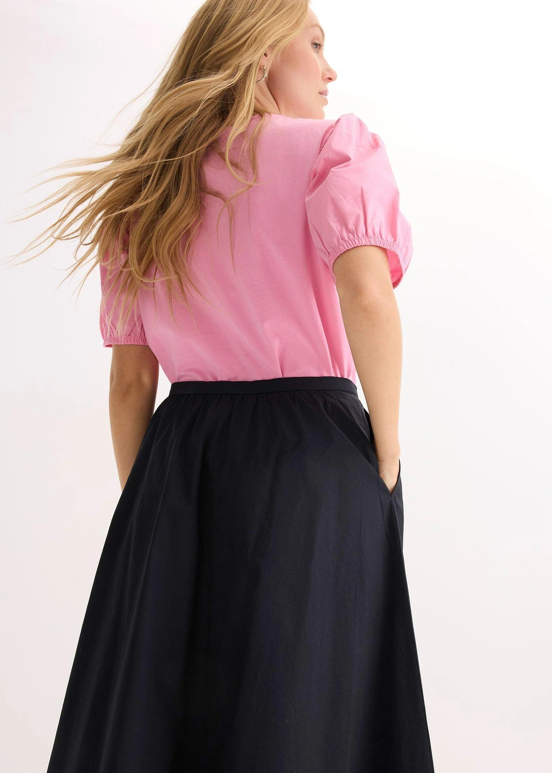 Jupe midi en coton extensible - 3